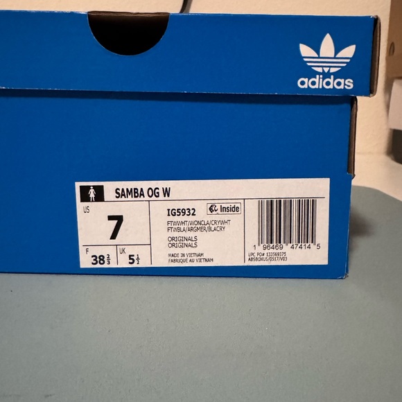 NWT Adidas Samba OG, White/Wonder Clay/Gum W7 - Picture 7 of 7